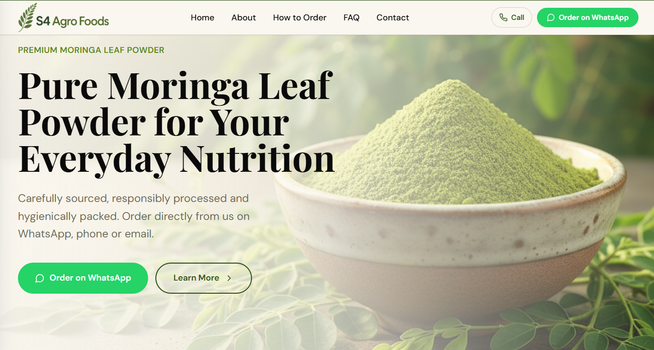S4 Agro Foods - Moringa Leaf Powder