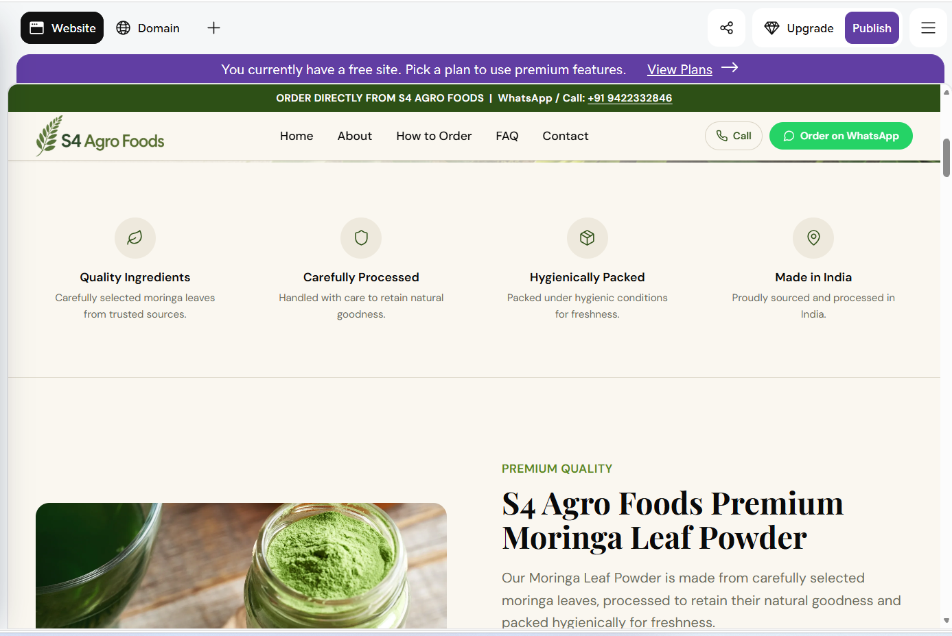 S4Agrofoods product information