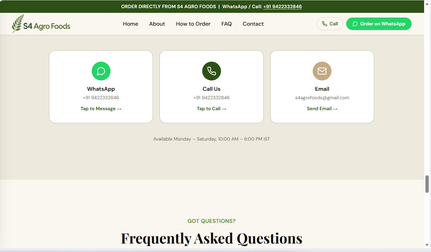 S4Agrofoods product information