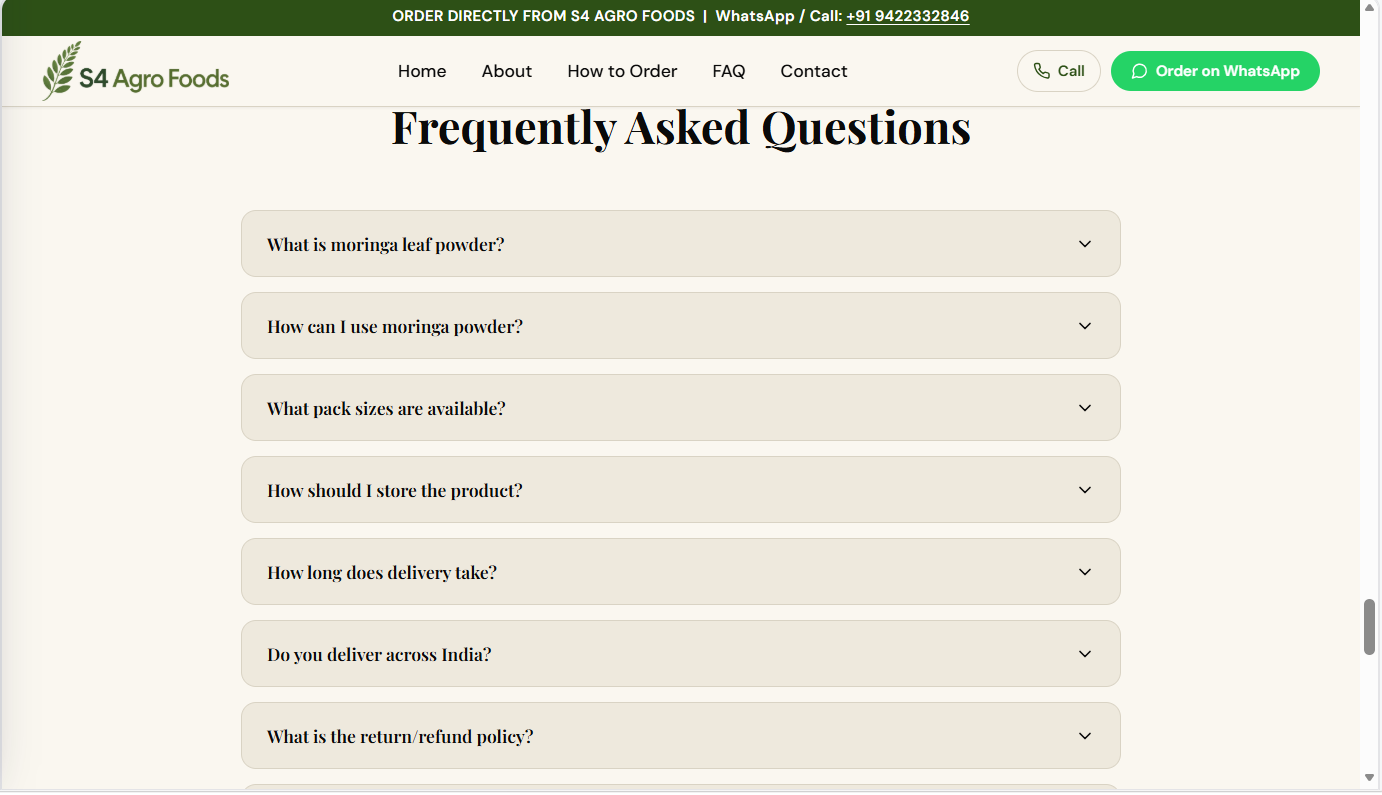 S4Agrofoods product information